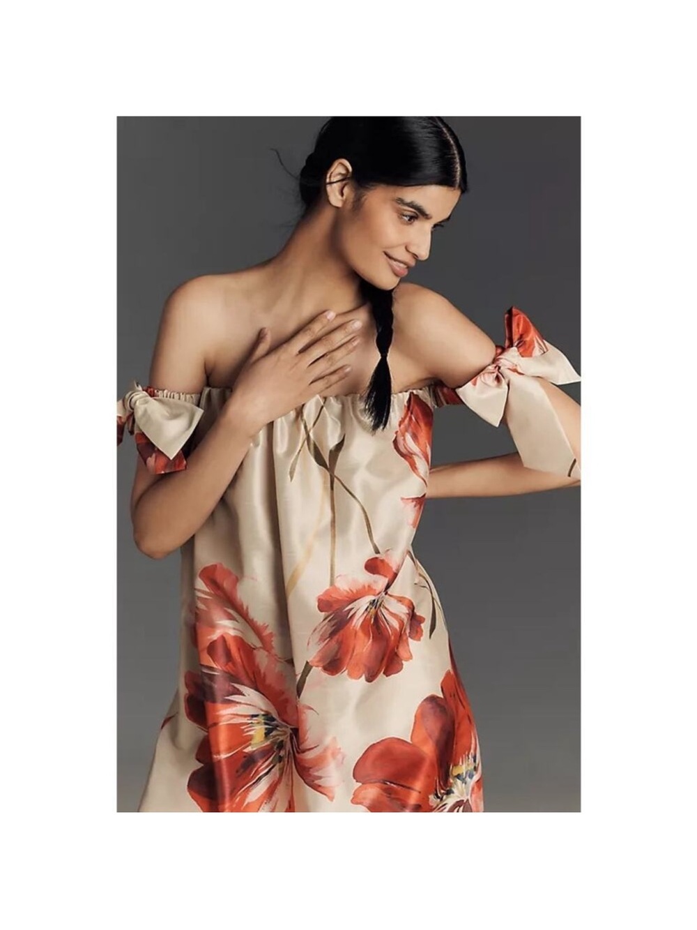 NWT Hutch Anthropologie Iris Off-The-Shoulder Maxi Dress Sz L - Picture 4 of 16